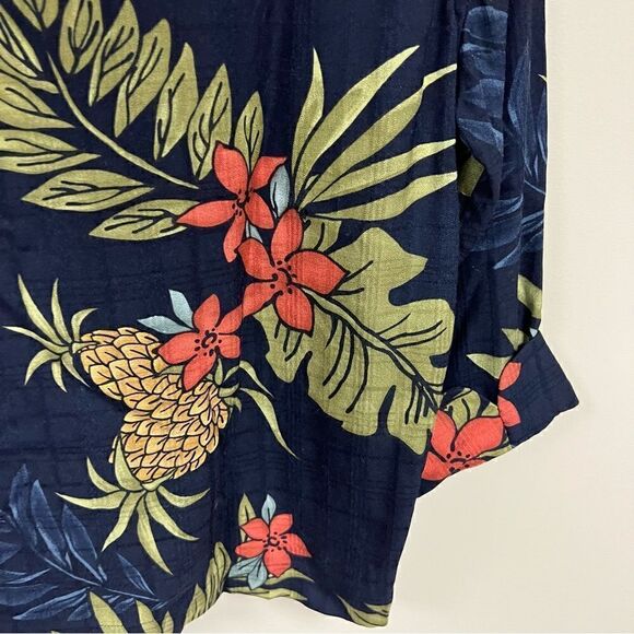 Caribbean Joes tropical print button down Sz L - Picture 5 of 8